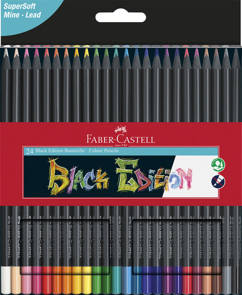 De Fabber Casetell FC-116424 faarweg Bleistiften Black Editioun a Penny 24 Stécker