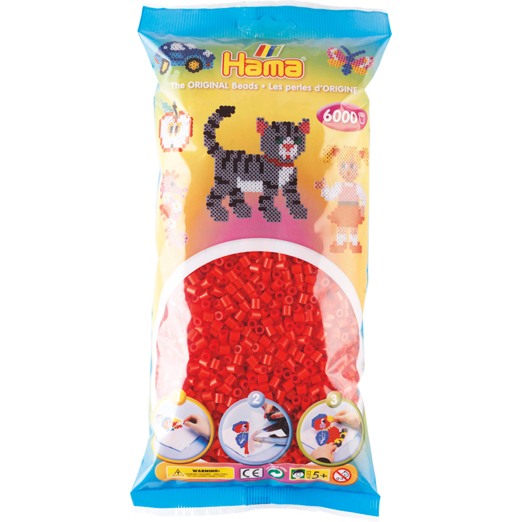 Hama Iron Beads 6000 Pieces Red