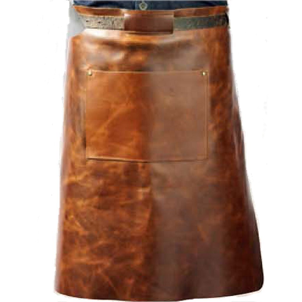 Apron di barbecue in pelle Vitello con borsa di lunghezza 60 cm