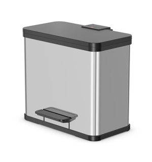 Hailo 0633-200 Öko Trio Plus L Pedal Bin 3x9L de acero inoxidable Negro