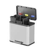 Hailo 0633-200 Öko Trio Plus L Pedal Bin 3x9L de acero inoxidable Negro