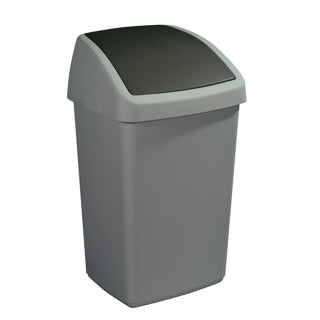 Sunware Delta Recycle Bin avec couvercle swing 50L Silver Grey