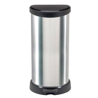 Curver Pedal Bin Decobin Ovaal 40L srebro