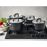 Bk Flow Cool Black Rustfrit Steel Pan Set 4-Piece