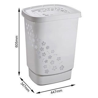 Rotho wasbox design 55 l flowers cool grey