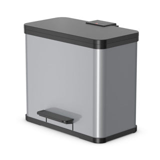 Hailo 0630-220 Öko Duo Plus L Pedalmin 17+9L Rustfrit stål sølv