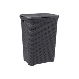 Curver Curver Style Wicker Look Cesta de lavandería 60L Anthracite