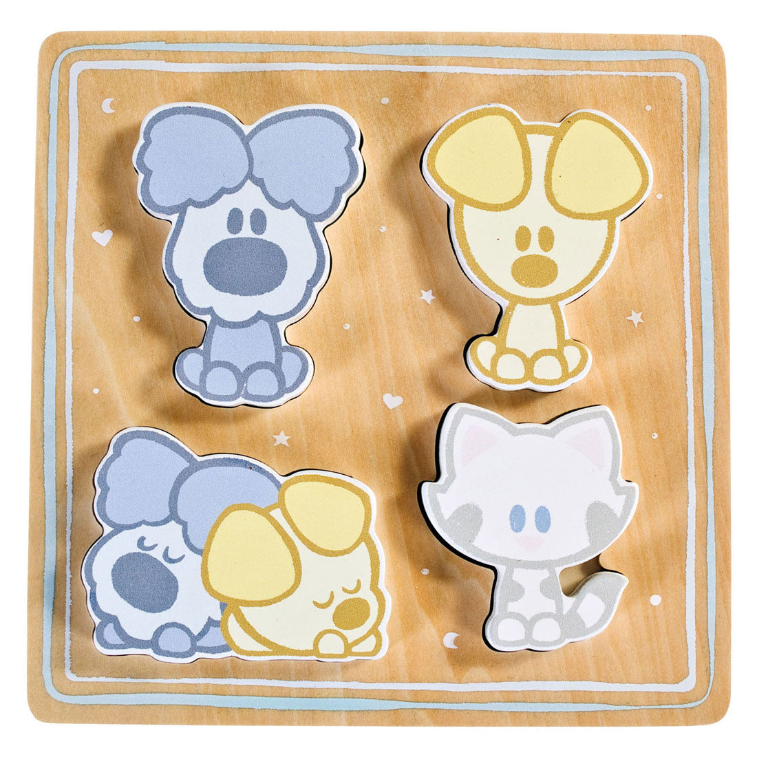 Rubo Toys Woezel and Pip Baby Wooden Puzzle, 4st.