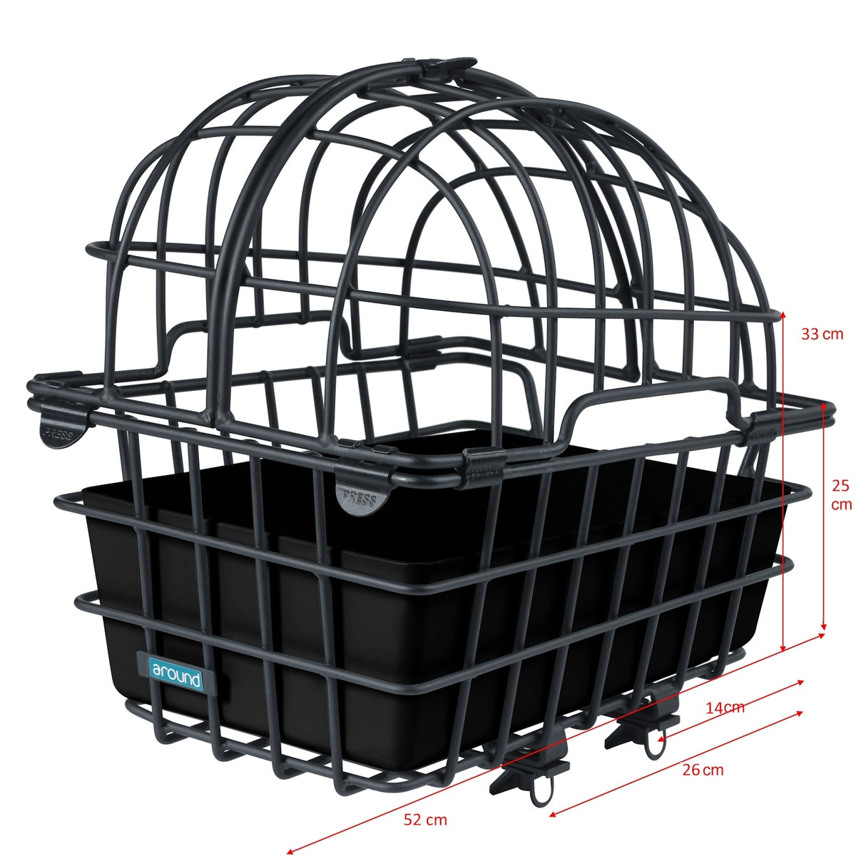 Omkring dyrecykelkurv luna xl inkl. Fix System - Matt Black
