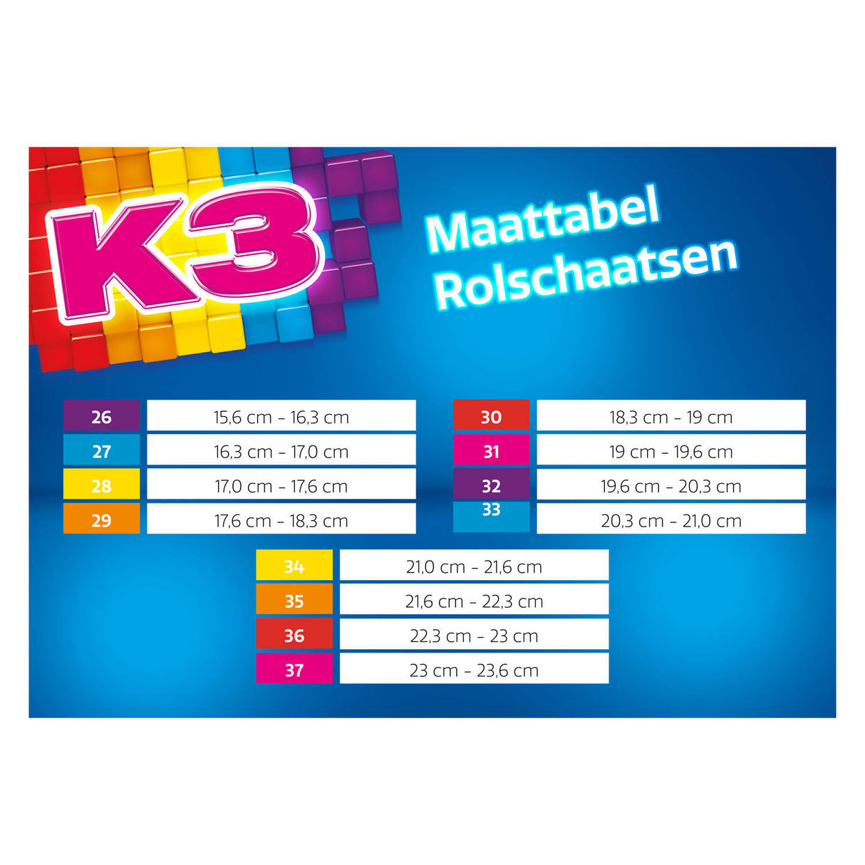 Studio 100 K3 Roller Drsanje Rainbow, velikost 34-37