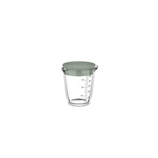 Copa de medición de vidrio 500 ml con salvia nórdica de tapa