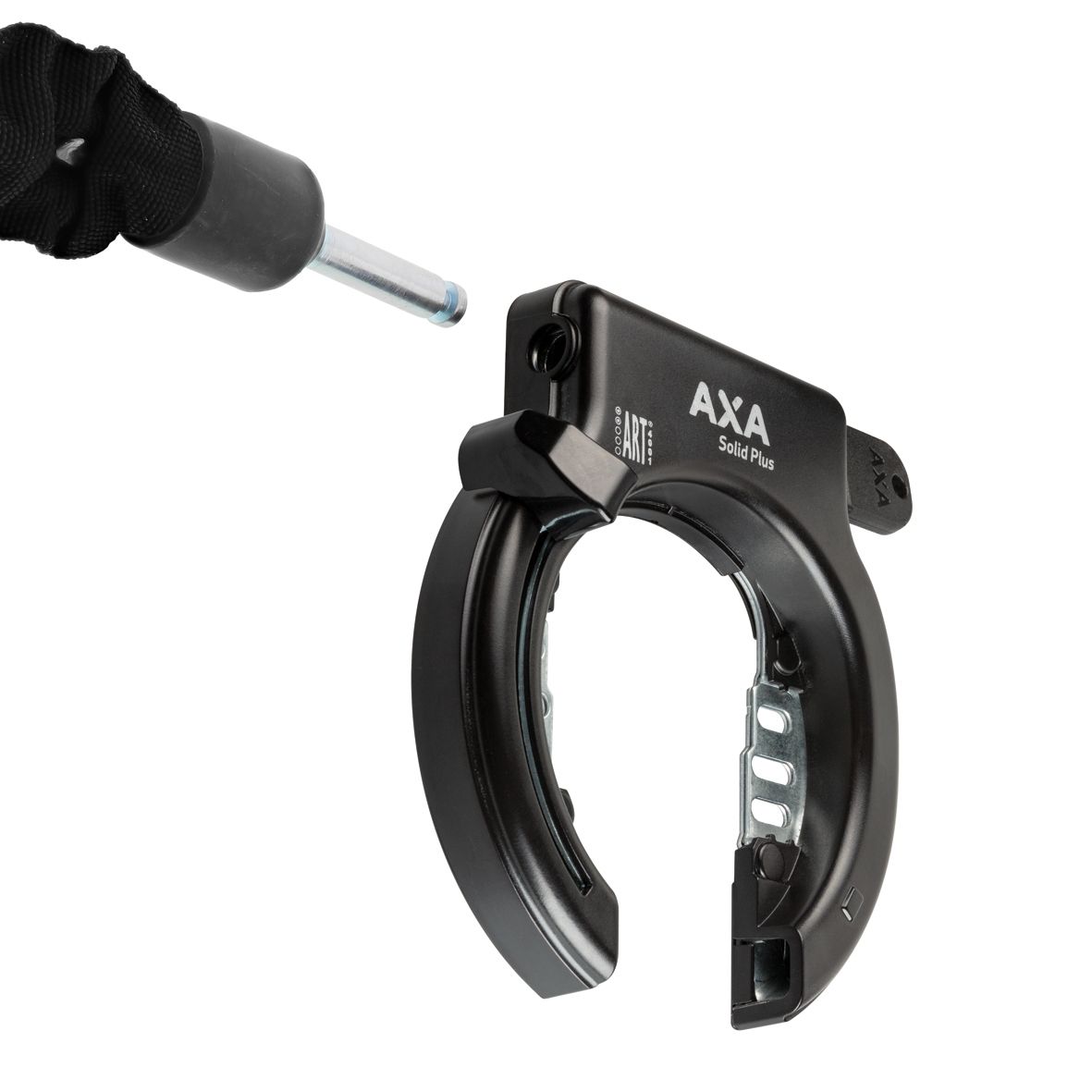 AXA Ringslot Solid Plus - con montaje del guardabarros - negro (en el mapa)
