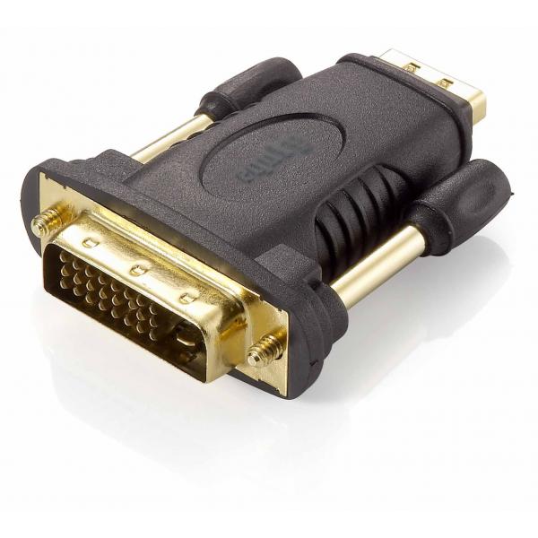 Equip Equip 118908 DVI-D-Dual-Link do adaptera HDMI, DVI (24+1) HDMI A, M F, Czarny