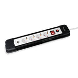 Equip 245553 Fuera de alimentación de 4 salidas con 2x USB, 4x salida de aire acondicionado interior, tipo F, 1.5 mm², 1.5 m