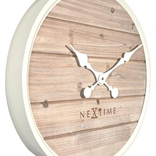 Nextime Klok 3134wi Plank, Ø50 cm, vägg, vit