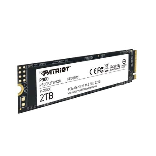Patriot P300P2TBM28 P300 SSD, 2TB, M.2 2280, PCIE 3x4, NAND, HMB Cache, 2100 1650 MB S, 290K IOPS
