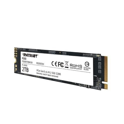 Patriot P300P2TBM28 P300 SSD, 2TB, M.2 2280, PCIE 3x4, NAND, HMB Cache, 2100 1650 MB S, 290K IOPS