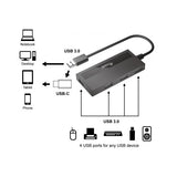 Vybavte 128956 4-portové USB 3.0 Hub s adaptérem USB-C, USB 3.2 Gen 1 Typ-A, 5000 Mbit S, černá