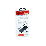 Vybavte 128956 4-portové USB 3.0 Hub s adaptérem USB-C, USB 3.2 Gen 1 Typ-A, 5000 Mbit S, černá