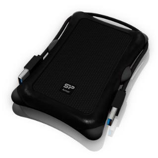 Silicon Power SP020TBPDA30S3A Armor A30 Portable HDD, 1TB, USB3.2 Gen 1, Anti-Shock, Black, Mil-Std