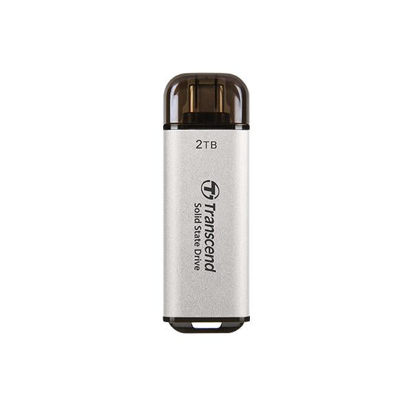 Transcend TS512GesD300S ESD300S External SSD, 512 GB, USB Type-C, 10 Gbps, 1050 950 MB S, Silver