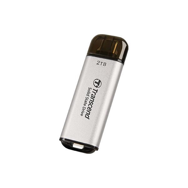 Transcend TS512GesD300S ESD300S External SSD, 512 GB, USB Type-C, 10 Gbps, 1050 950 MB S, Silver