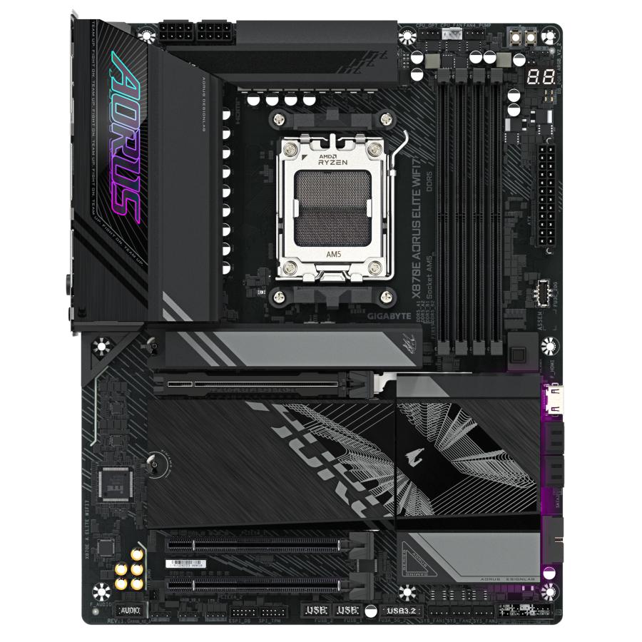 Gigabyte X870E A ELITE WIFI7, ATX, AMD AM5, X870, 4X DDR5, USB4, 2,5 GBE, Wi-Fi 7, PCIE 5.0