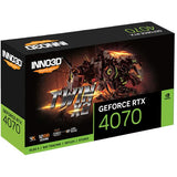 Inno3d Inno3d N40702-12D6-179063N GeForce RTX 4070 GDDR6 Twin X2, 12 GB, GDDR6, 192-bit, 2475 sp, 20 Gbps,