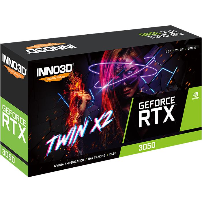 Inno3D N30502-06d6-1880VA60 GeForce RTX 3050, ATX, 6 GB, GDDR6, 96-bit, 168 GB S, Dual fan