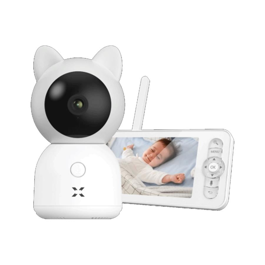 Xenon X7202 Pametna otroška kamera z monitorjem, Wi-Fi, 2,4 GHz, 3 MP, dvosmerni zvok, SD, bela