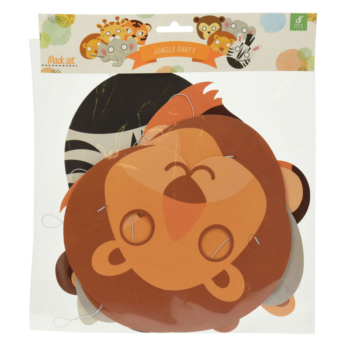 Mask Jungle Pabeier Set, 8ST.