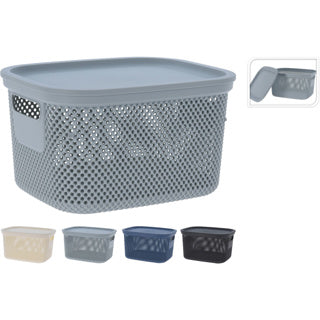 Storage box with lid 6 liters 4 assorti