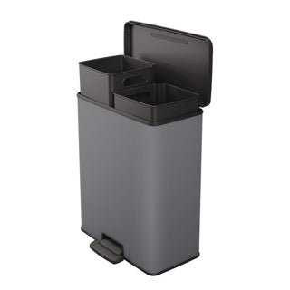 Curver Decobin Duo Trash Bin 26+26L Cool Gray