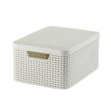 Curver style basket 18l m lid vintage white