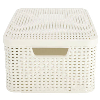 Curver style basket 18l m lid vintage white