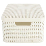 Curver style basket 18l m lid vintage white