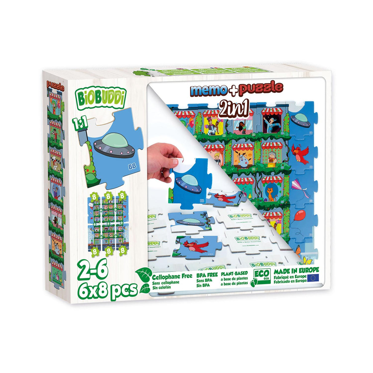 Biobuddi 2in1 Puzzle und Memo -Stadtleben