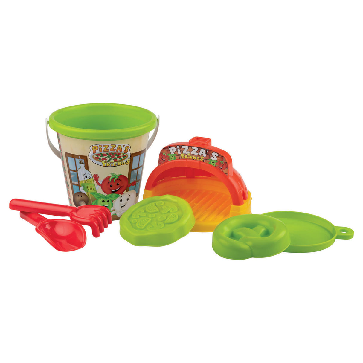 Make androni bucket set sand pizzas