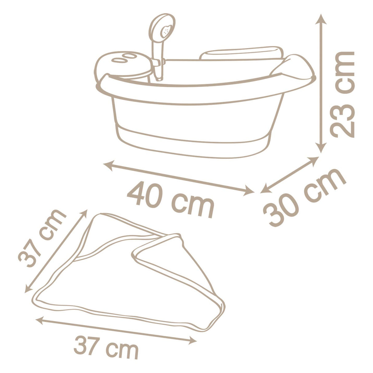Smoby - Baby Nurse Bath s funkcemi a příslušenstvím 3DLG.