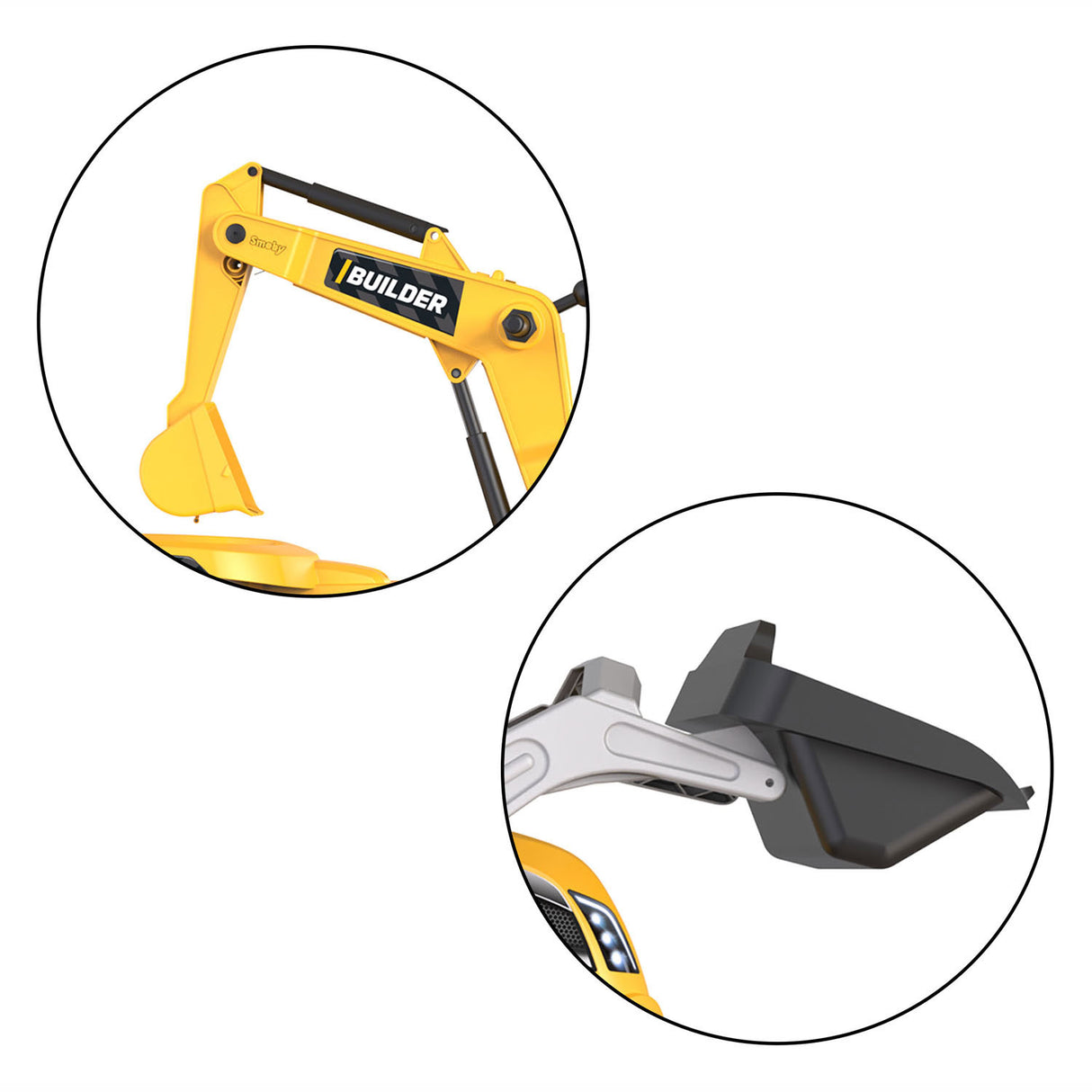Smoby Builder Max Excavator Tractor With Trailer Yellow