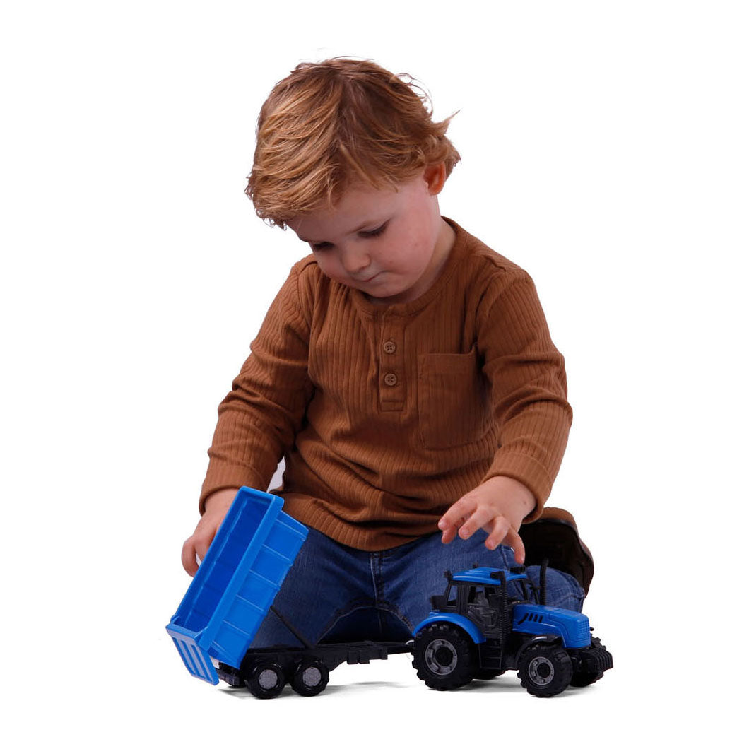 Cavallinino Traktor mat Tipper Camion Trailer Blo, Skala 1:32