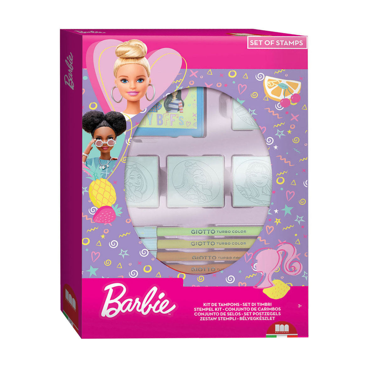 Multiprint Barbie Stamp Set med 4 frimerker