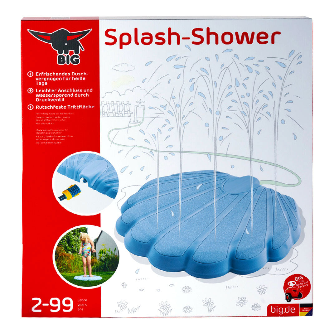 Grouss Splash Waasser Sproherier Shell blo