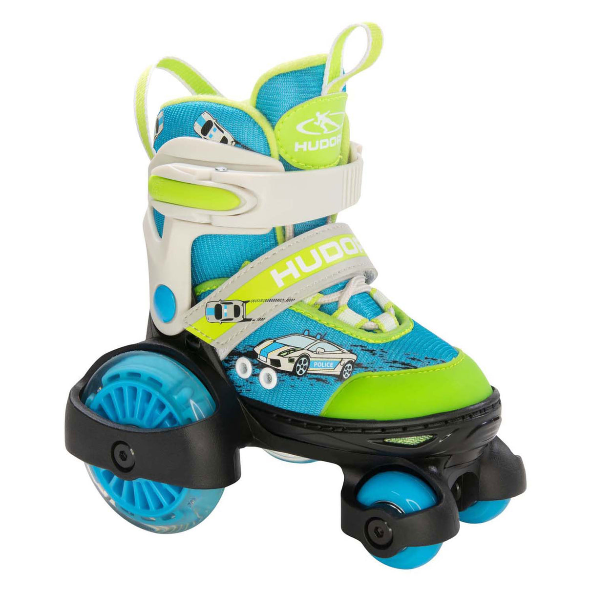 Hudora Roller Skats meng éischt Quad huet Auto, Gréisst 30-33 gefouert