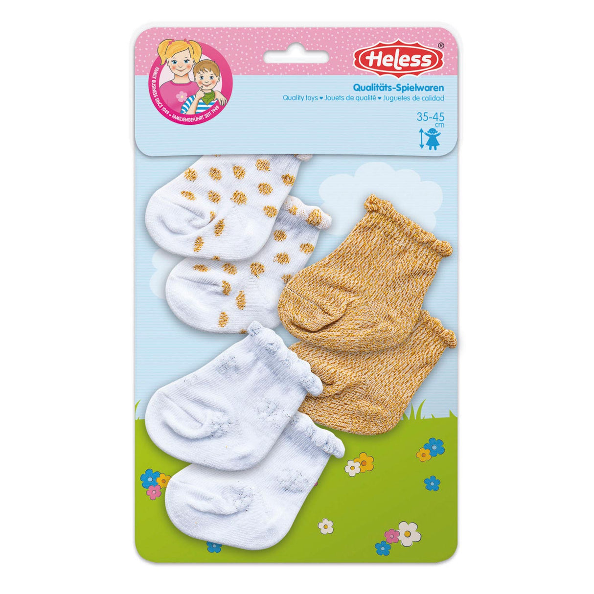 Calcetines de muñecas Heless Glitter - 3 pares, 28-35 cm