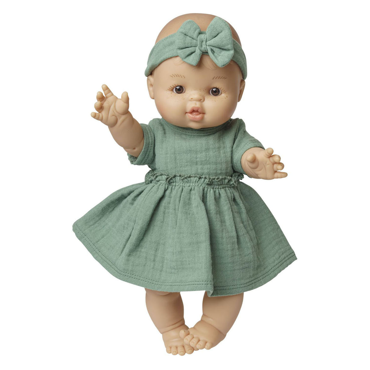 Robe de poupée HELSS VERT DE RUFFLES, 28-35 cm