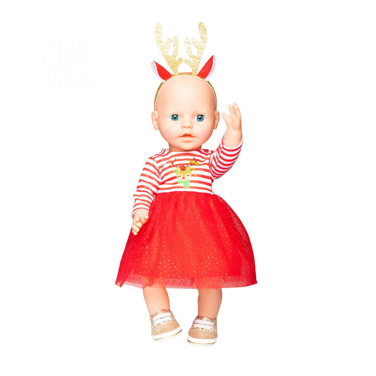Heless Christmas dress with hair band Rendier, size 35-45 cm