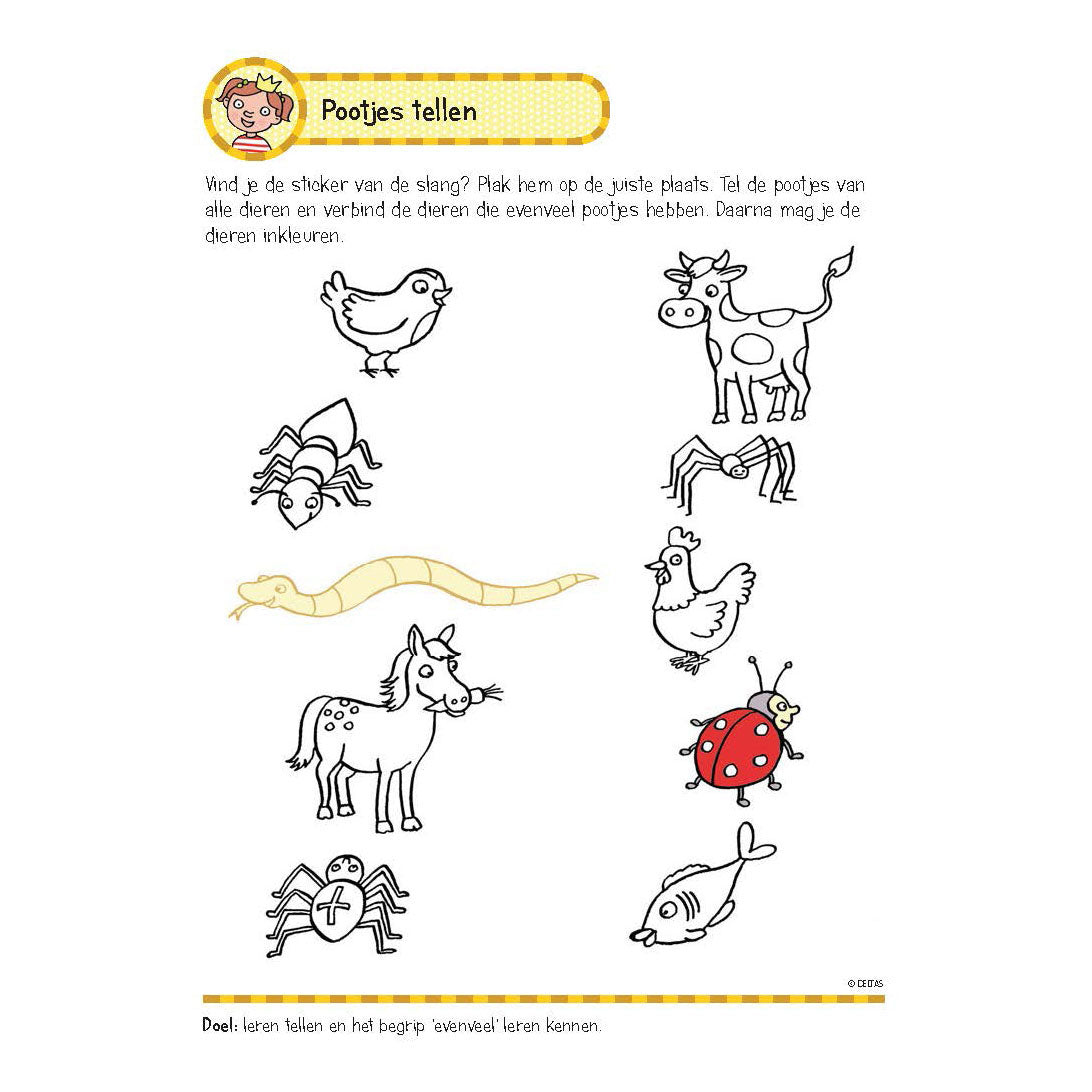 Deltas oefenboek met stickers - eerste telspelletjes (5-6 jaar)