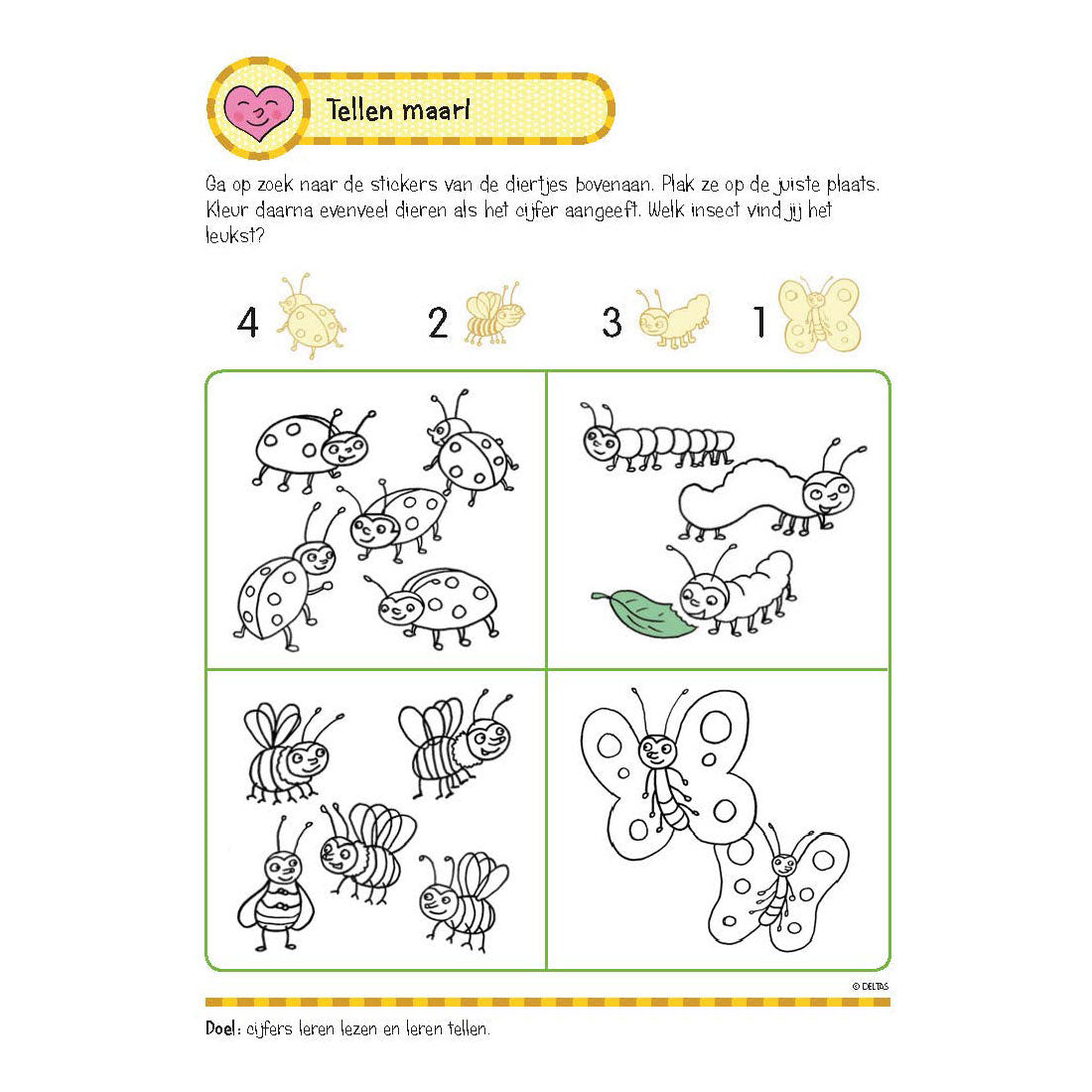 Deltas oefenboek met stickers - eerste telspelletjes (5-6 jaar)