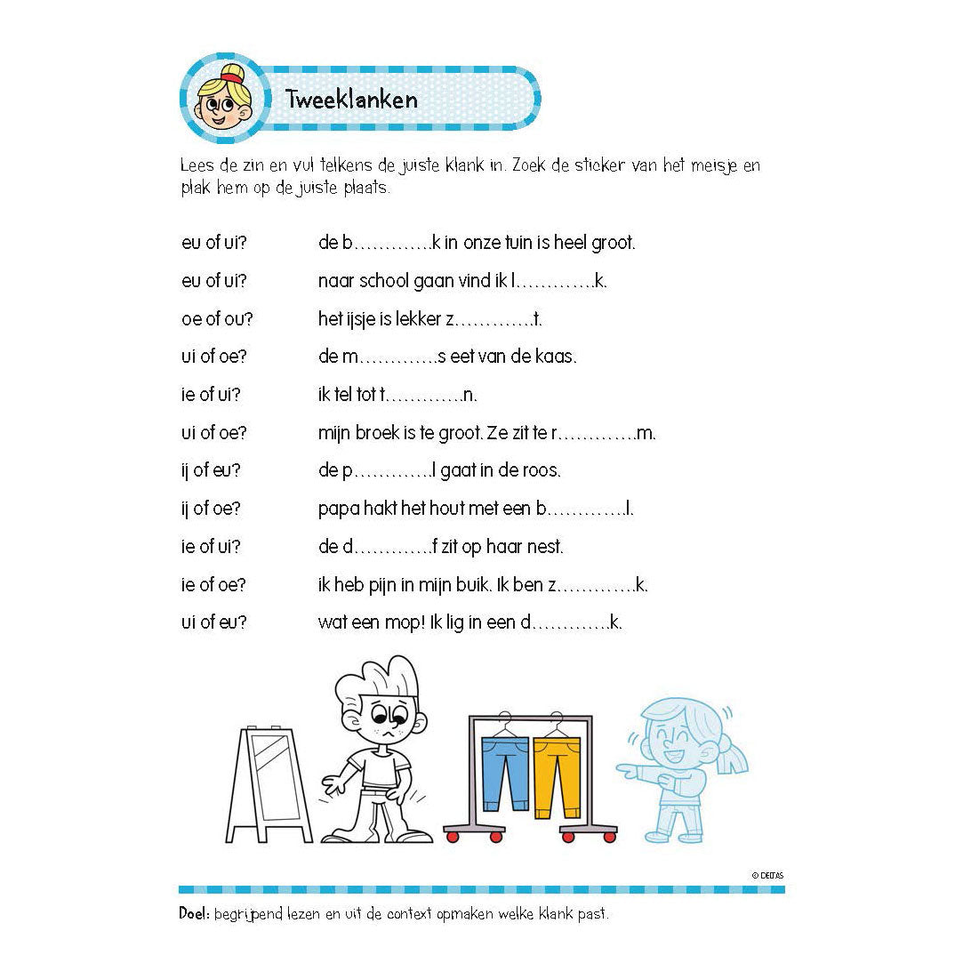 Libro de ejercicios de Deltas con calcomanías: buenos ejercicios de lectura (6-7 años)